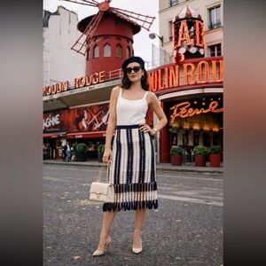 🎉LAST ONE🎉RARE🎉 Anthropologie NWT Eva Franco Crochet MIDI Skirt Size XS.